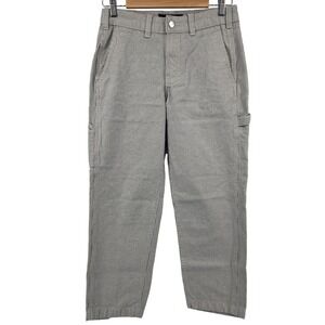 Abercrombie & Fitch Carpenter Pants Mens 28x28 Gray Hickory Stripe Loose Fit‎